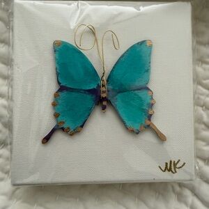 Teal and Gold Butterfly Wall Art